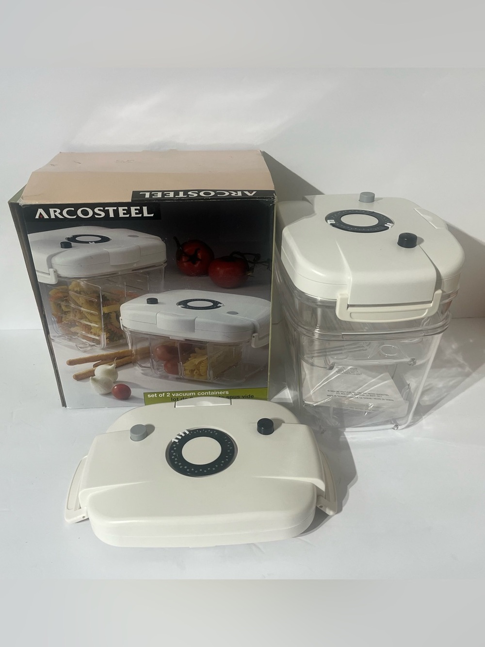Arcosteel Vacuum Seal Food Storage Containers with Date Dial - Set of 2